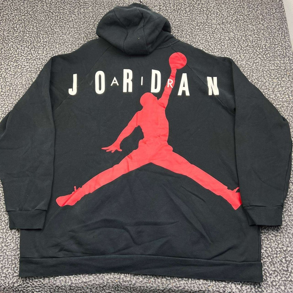Air Jordan Hoodie Men 3XL Black Full Zip Fleece Long Sleeve Pocket XXXL